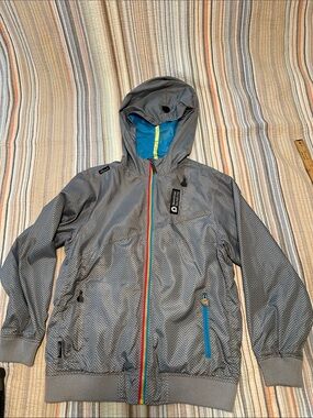 Ultra RARE Y2K Akademiks Gray Chevron Windbreaker